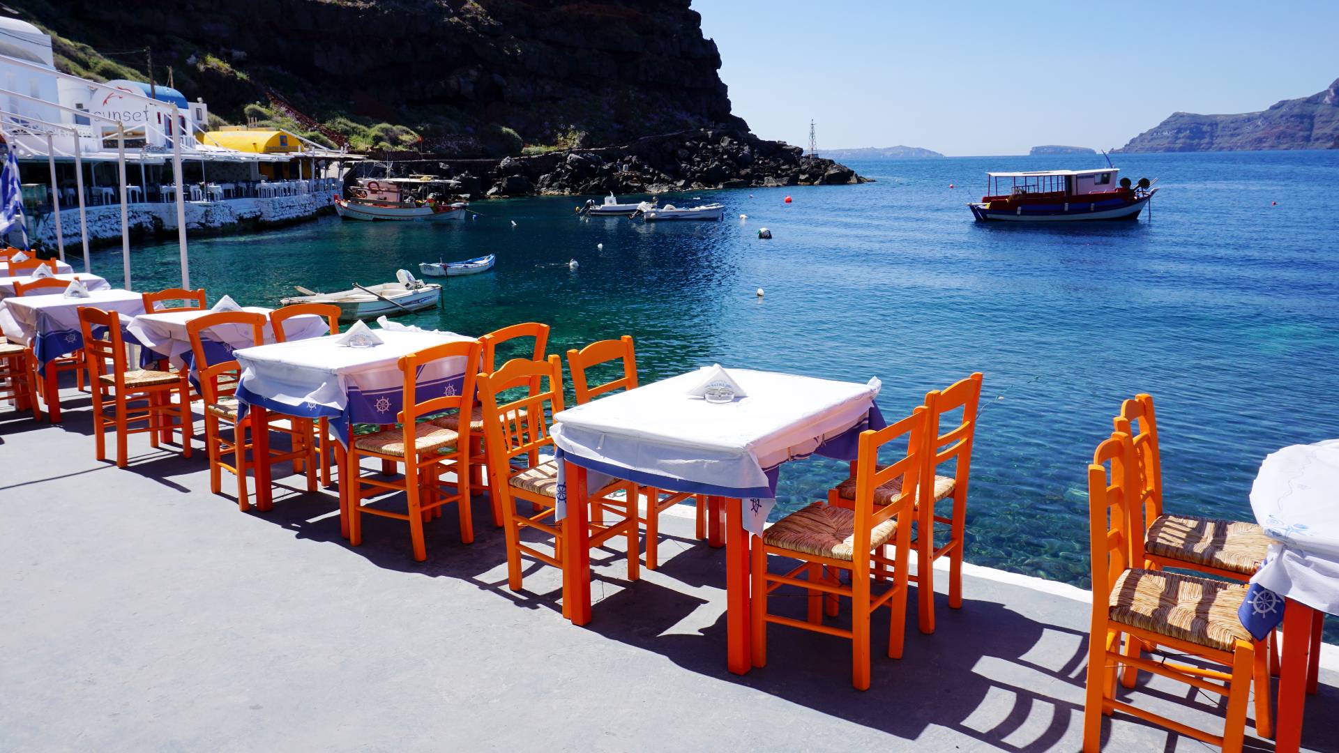 Taverne in Ammoudi op Santorini